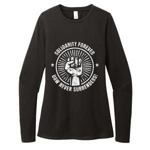 Solidarity Forever UAW Never Surrender UAW Union Strong Womens CVC Long Sleeve Shirt