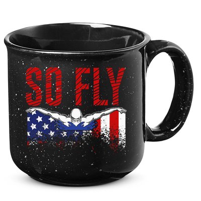 So Fly Usa Swimming Team Sports Athlete Us Swim Aquatic 15oz Campfire Ceramic Mug