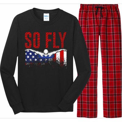 So Fly Usa Swimming Team Sports Athlete Us Swim Aquatic Long Sleeve Pajama Set