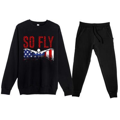 So Fly Usa Swimming Team Sports Athlete Us Swim Aquatic Premium Crewneck Sweatsuit Set