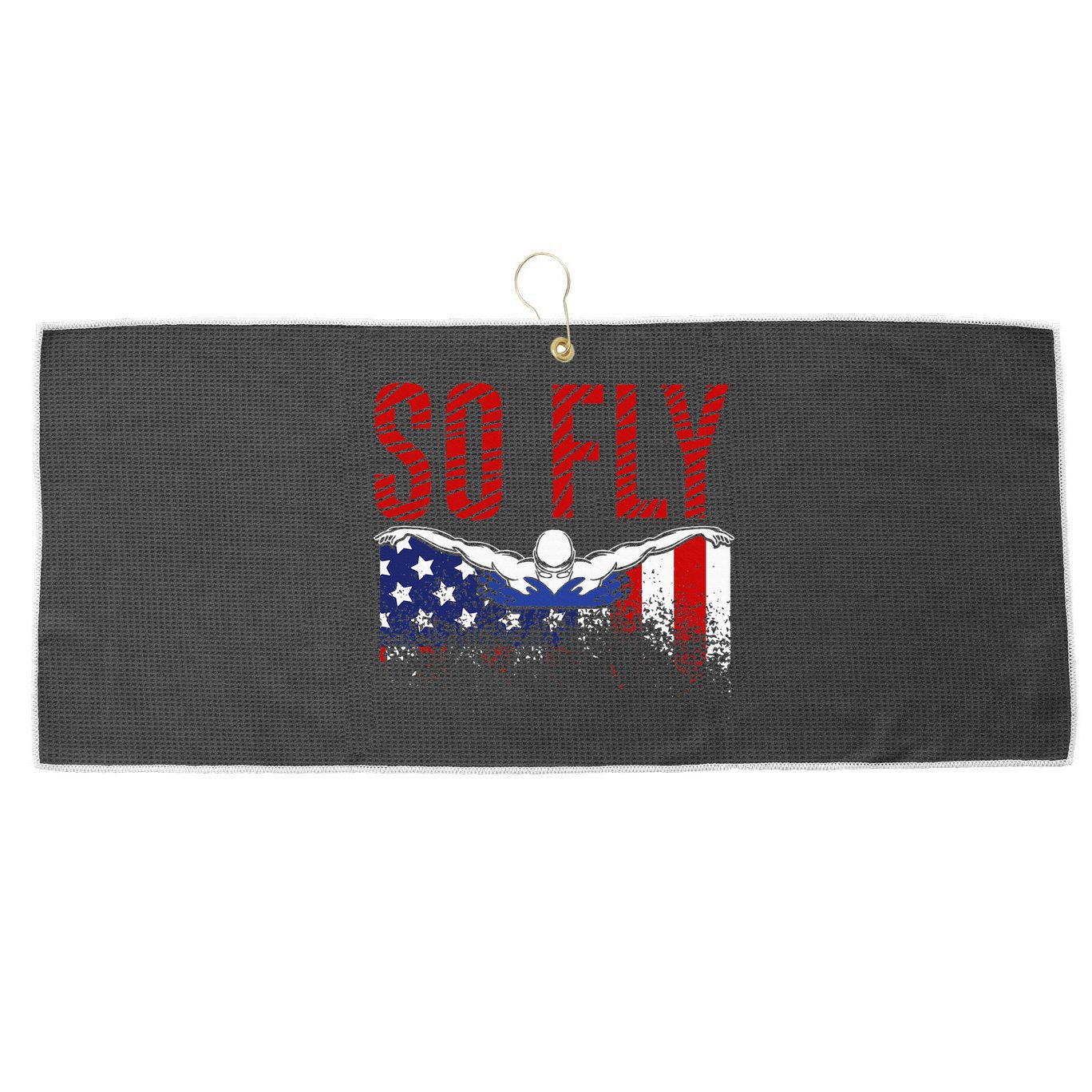 So Fly Usa Swimming Team Sports Athlete Us Swim Aquatic Large Microfiber Waffle Golf Towel