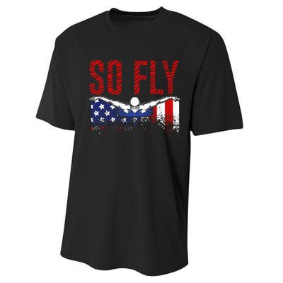 So Fly Usa Swimming Team Sports Athlete Us Swim Aquatic Performance Sprint T-Shirt