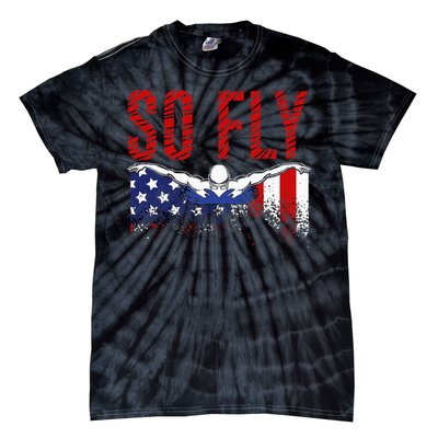 So Fly Usa Swimming Team Sports Athlete Us Swim Aquatic Tie-Dye T-Shirt