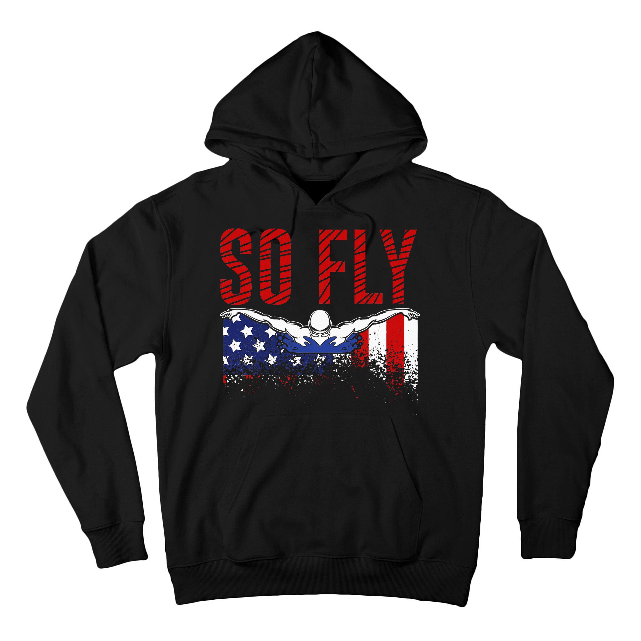 So Fly Usa Swimming Team Sports Athlete Us Swim Aquatic Tall Hoodie