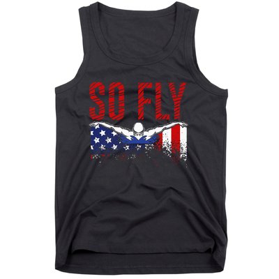 So Fly Usa Swimming Team Sports Athlete Us Swim Aquatic Tank Top