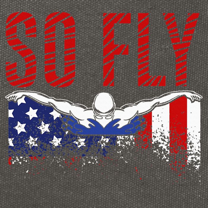 So Fly Usa Swimming Team Sports Athlete Us Swim Aquatic Cotton Canvas Backpack