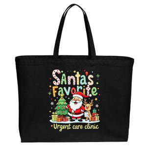 SantaS Favorite Urgent Care Clinic Merry Christmas Cotton Canvas Jumbo Tote