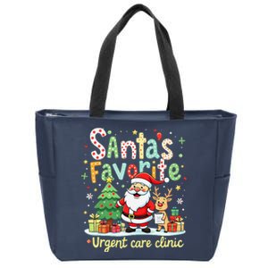 SantaS Favorite Urgent Care Clinic Merry Christmas Zip Tote Bag