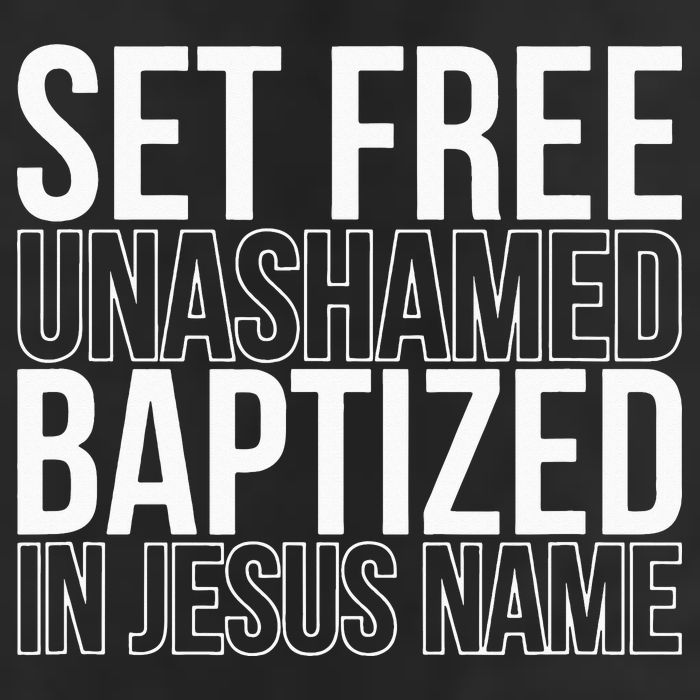 Set free unashamed baptized in Jesus name 7 Panel Mesh Trucker Snapback Hat