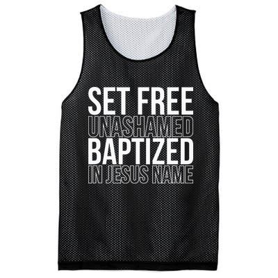 Set free unashamed baptized in Jesus name Mesh Reversible Basketball Jersey Tank