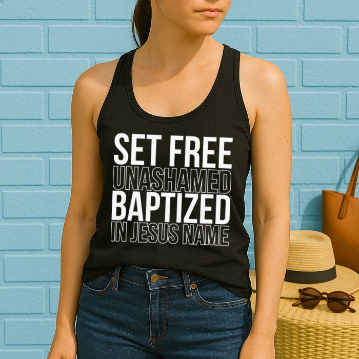 Set free unashamed baptized in Jesus name Womens Tank Top
