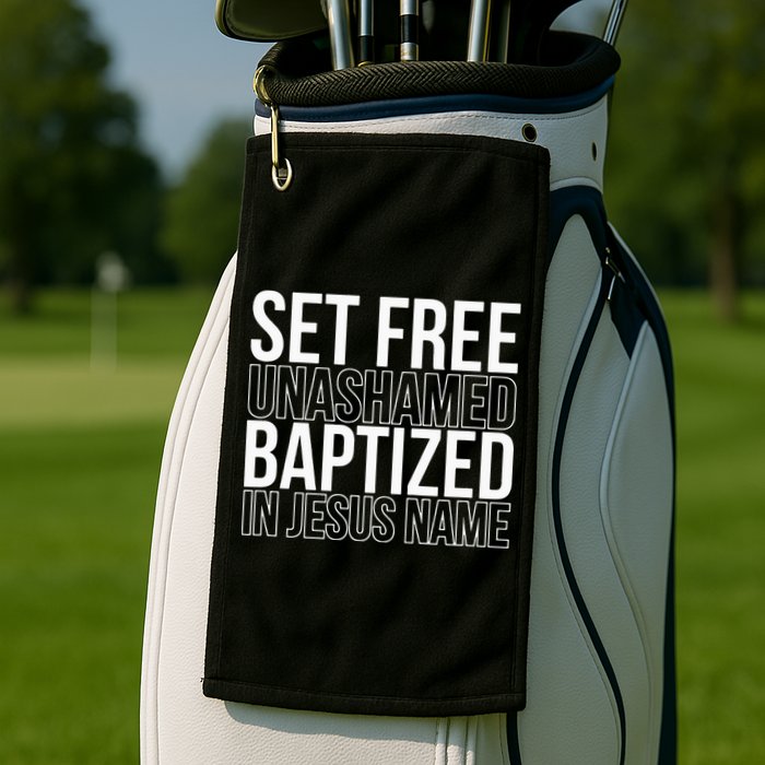Set free unashamed baptized in Jesus name Golf Towel