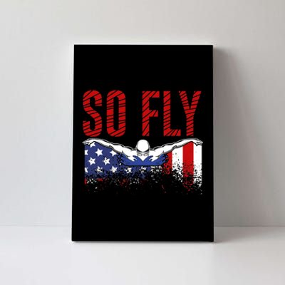 So Fly USA Swimming Team Sports Athlete US Swim Aquatic Canvas