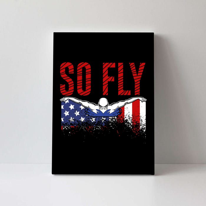 So Fly USA Swimming Team Sports Athlete US Swim Aquatic Canvas