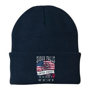 Sioux Falls United States Flag Gps Coordinates Sioux Falls Knit Cap Winter Beanie