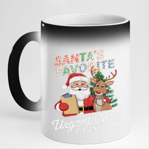 SantaS Favorite Urgent Care Clinic Christmas 11oz Black Color Changing Mug