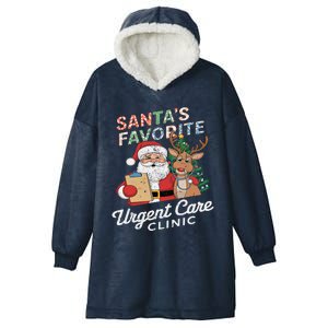 SantaS Favorite Urgent Care Clinic Christmas Hooded Wearable Blanket