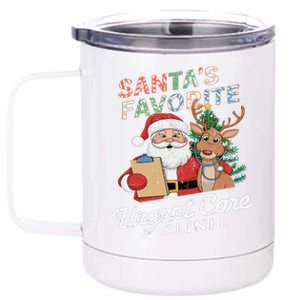 SantaS Favorite Urgent Care Clinic Christmas 12 oz Stainless Steel Tumbler Cup