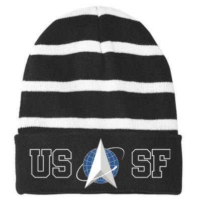 Space Force USSP Striped Beanie with Solid Band