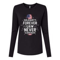 Solidarity Forever UAW Never Surrender UAW Laborer Worker Womens Cotton Relaxed Long Sleeve T-Shirt