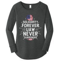 Solidarity Forever UAW Never Surrender UAW Laborer Worker Women's Perfect Tri Tunic Long Sleeve Shirt