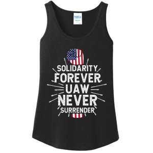 Solidarity Forever UAW Never Surrender UAW Laborer Worker Ladies Essential Tank