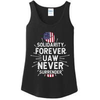 Solidarity Forever UAW Never Surrender UAW Laborer Worker Ladies Essential Tank