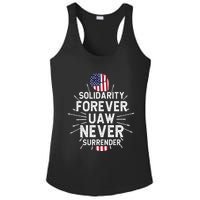 Solidarity Forever UAW Never Surrender UAW Laborer Worker Ladies PosiCharge Competitor Racerback Tank