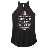 Solidarity Forever UAW Never Surrender UAW Laborer Worker Women's Perfect Tri Rocker Tank