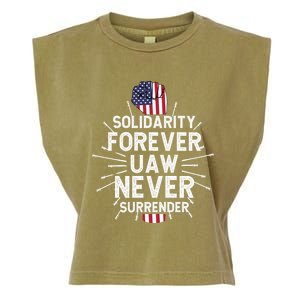 Solidarity Forever UAW Never Surrender UAW Laborer Worker Garment-Dyed Women's Muscle Tee