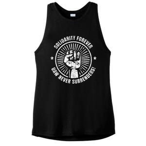 Solidarity Forever UAW Never Surrender UAW Union Strong Ladies PosiCharge Tri-Blend Wicking Tank