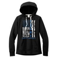 Support Fight USA Flag Type 2 Type 1 Diabetes Awareness Women's Fleece Hoodie