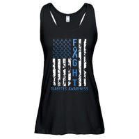 Support Fight USA Flag Type 2 Type 1 Diabetes Awareness Ladies Essential Flowy Tank