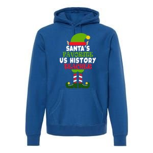 SantaS Favorite Us History Teacher Funny Christmas Vacation Meaningful Gift Premium Hoodie