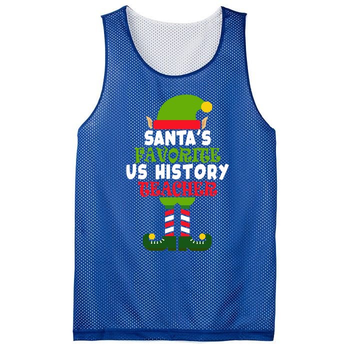 SantaS Favorite Us History Teacher Funny Christmas Vacation Meaningful Gift Mesh Reversible Basketball Jersey Tank