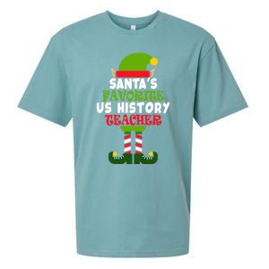 SantaS Favorite Us History Teacher Funny Christmas Vacation Meaningful Gift Sueded Cloud Jersey T-Shirt