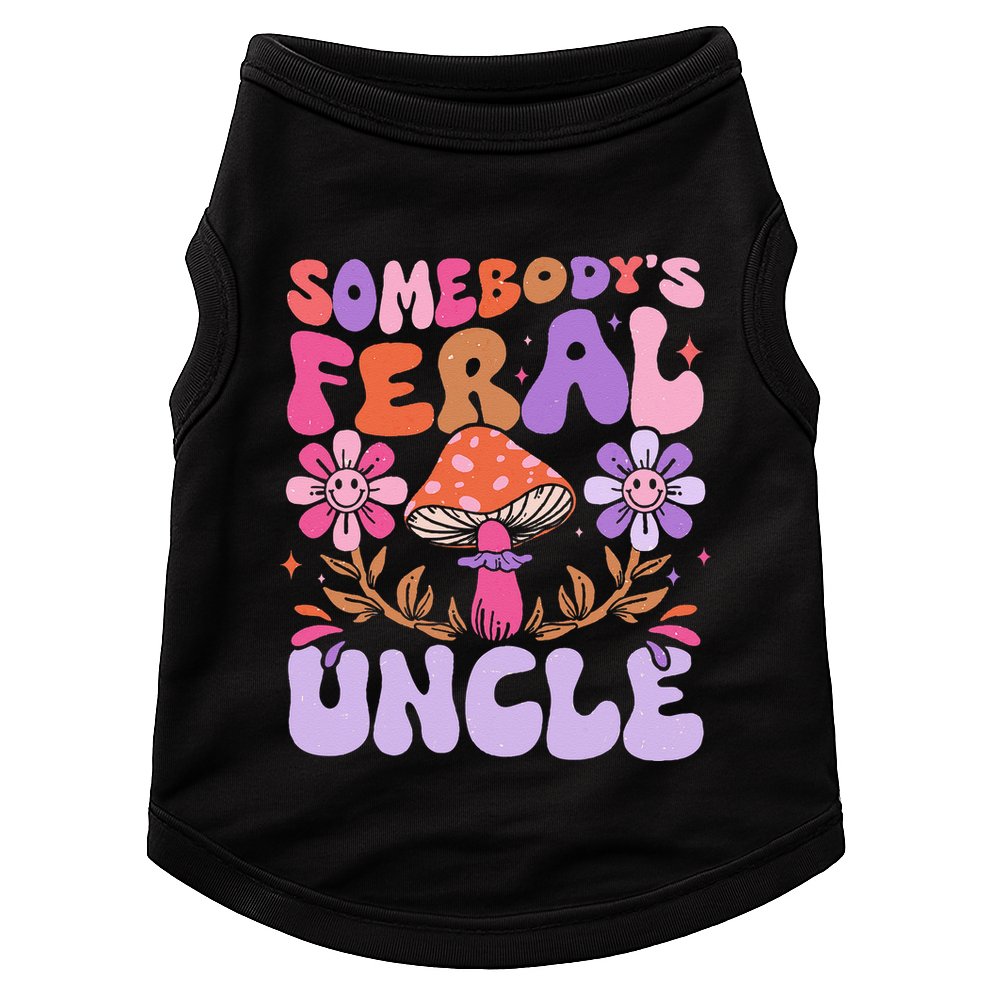 Somebody's Feral Uncle Groovy For Cool Uncle Gift For Uncle Doggie Tank