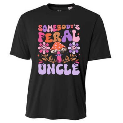 Somebody's Feral Uncle Groovy For Cool Uncle Gift For Uncle Cooling Performance Crew T-Shirt