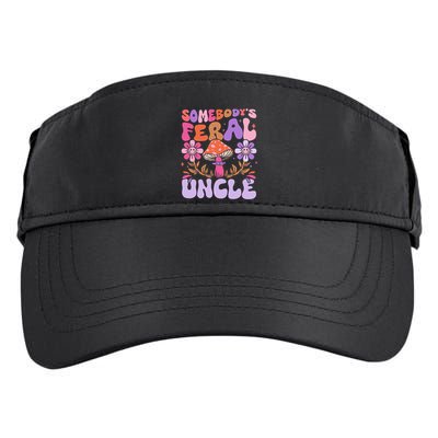 Somebody's Feral Uncle Groovy For Cool Uncle Gift For Uncle Adult Drive Performance Visor