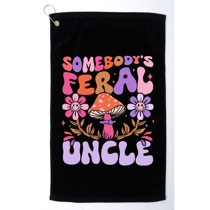 Somebody's Feral Uncle Groovy For Cool Uncle Gift For Uncle Golf Towel