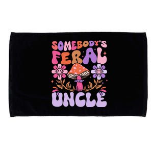 Somebody's Feral Uncle Groovy For Cool Uncle Gift For Uncle Microfiber Hand Towel