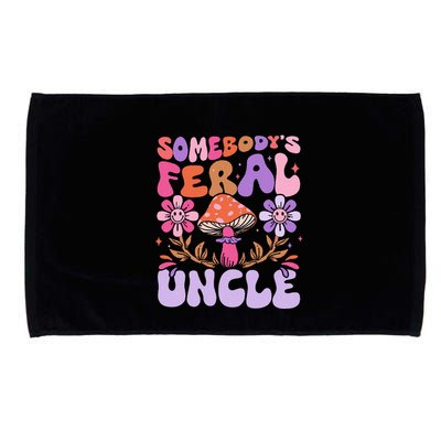 Somebody's Feral Uncle Groovy For Cool Uncle Gift For Uncle Microfiber Hand Towel