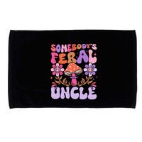 Somebody's Feral Uncle Groovy For Cool Uncle Gift For Uncle Microfiber Hand Towel