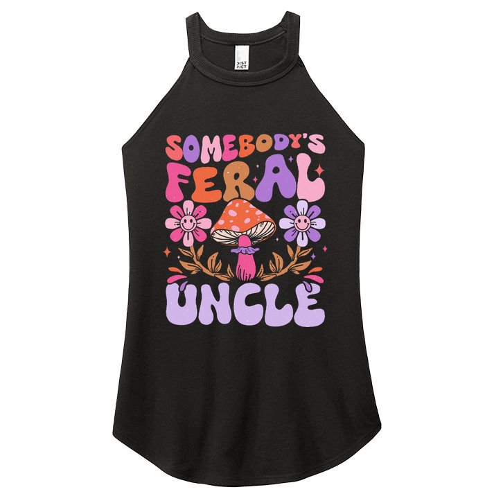 Somebody's Feral Uncle Groovy For Cool Uncle Gift For Uncle Women's Perfect Tri Rocker Tank