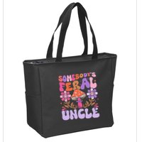 Somebody's Feral Uncle Groovy For Cool Uncle Gift For Uncle Zip Tote Bag
