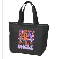 Somebody's Feral Uncle Groovy For Cool Uncle Gift For Uncle Zip Tote Bag