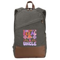 Somebody's Feral Uncle Groovy For Cool Uncle Gift For Uncle Cotton Canvas Backpack