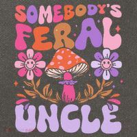 Somebody's Feral Uncle Groovy For Cool Uncle Gift For Uncle Cotton Canvas Backpack