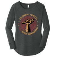 Solidarity Forever UAW Never Surrender UAW Union Strong Women's Perfect Tri Tunic Long Sleeve Shirt