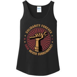 Solidarity Forever UAW Never Surrender UAW Union Strong Ladies Essential Tank